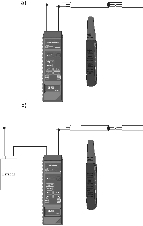 Обнаружение замыкания проводов (a – силовой режим b – токовый режим)