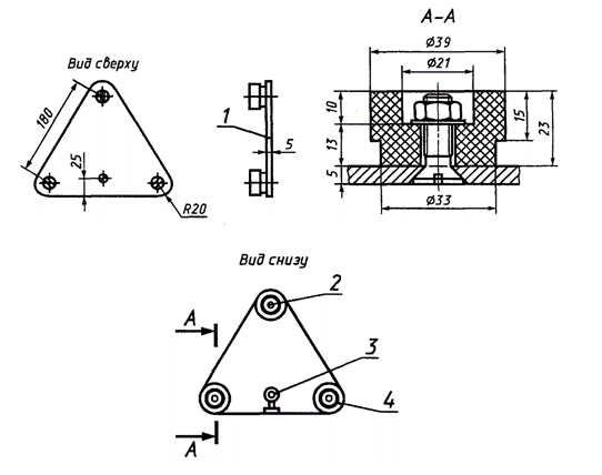 Измерительный электрод представляет собой треножник ножки которого образуют вершины равностороннего треугольника